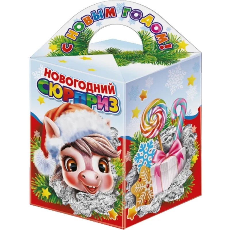 Новогодний сладкий подарок Киндер-куб Картон 300 грамм, K033
