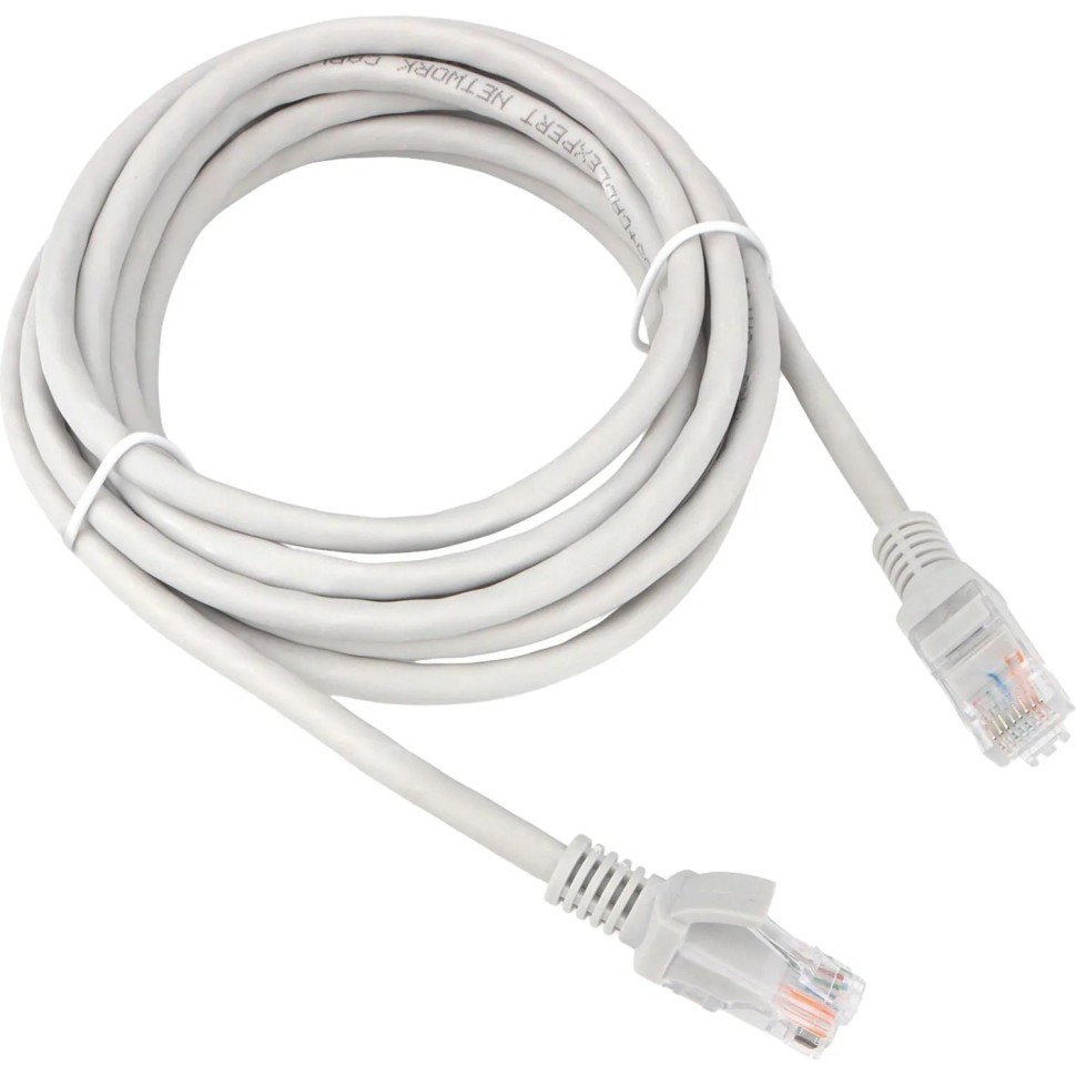 Патч-корд LSZH UTP Cablexpert кат.5e, 3м, литой, многожильный (серый)