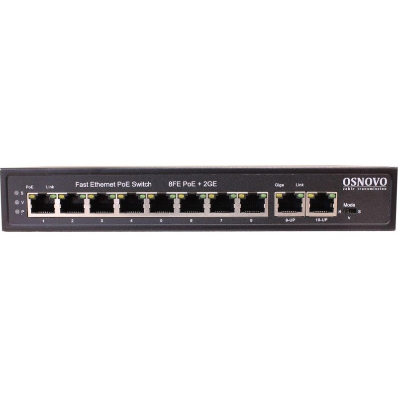 Коммутатор Osnovo SW-20820(120W) (L2) 8x100Мбит/с 2x1Гбит/с 8PoE неупр
