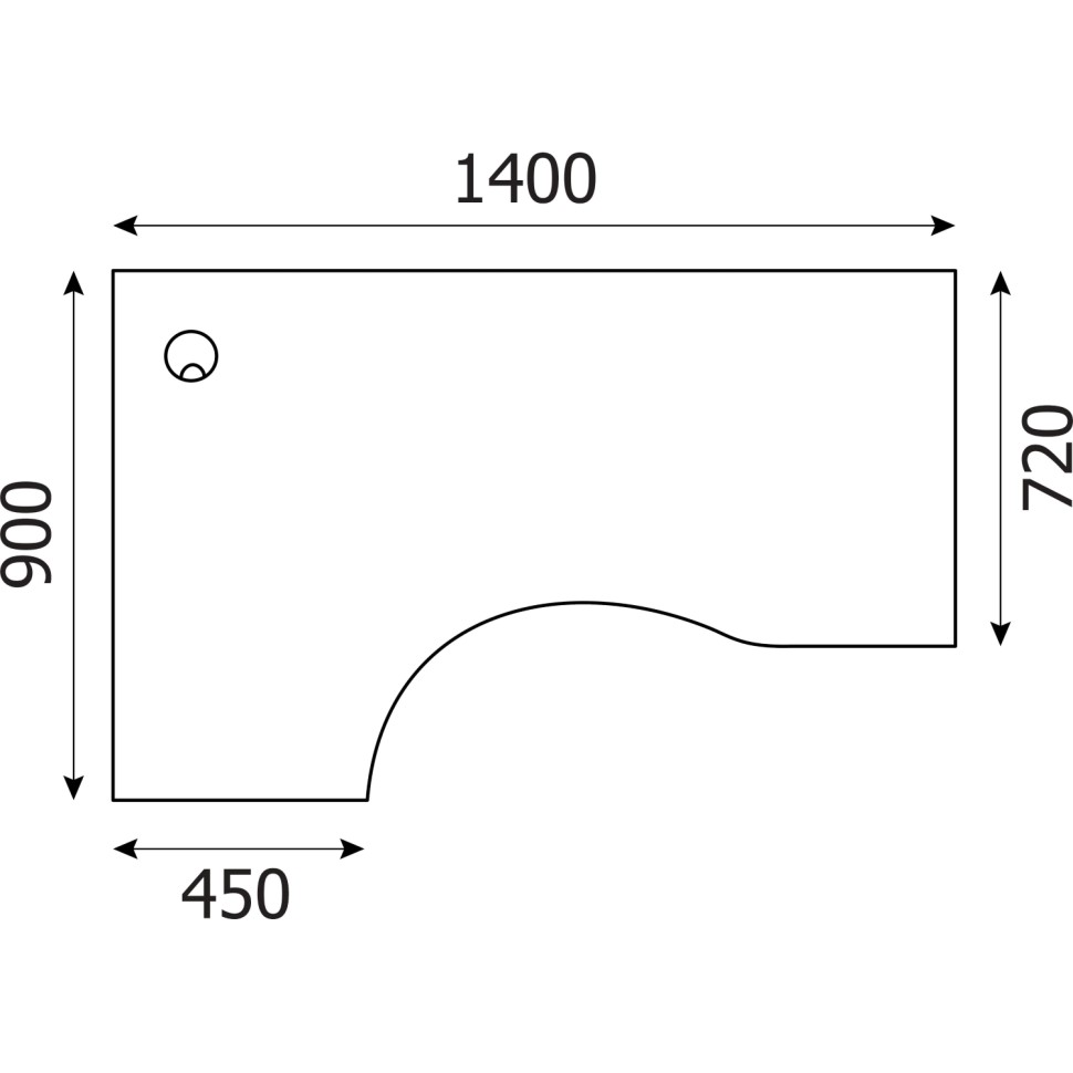 Стол RIVA левый А.СА-2 Л серый Ш1400