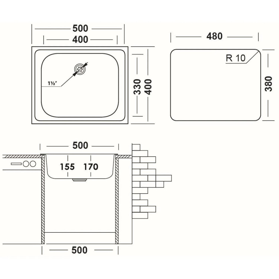 Мойка врезная Юкинокс Классика CLM500.400---5C -C