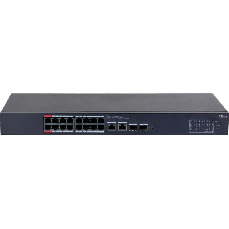 Коммутатор Dahua DH-CS4218-16ET-190 16-портовый PoE L2,обл упр,RJ45,uplink
