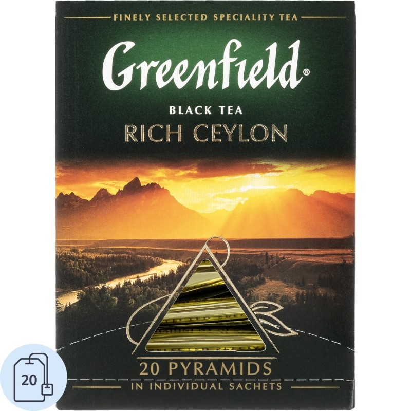 Чай Greenfield Rich Ceylon черн. пирамидки фольгир. 20 пак/уп 0898-08
