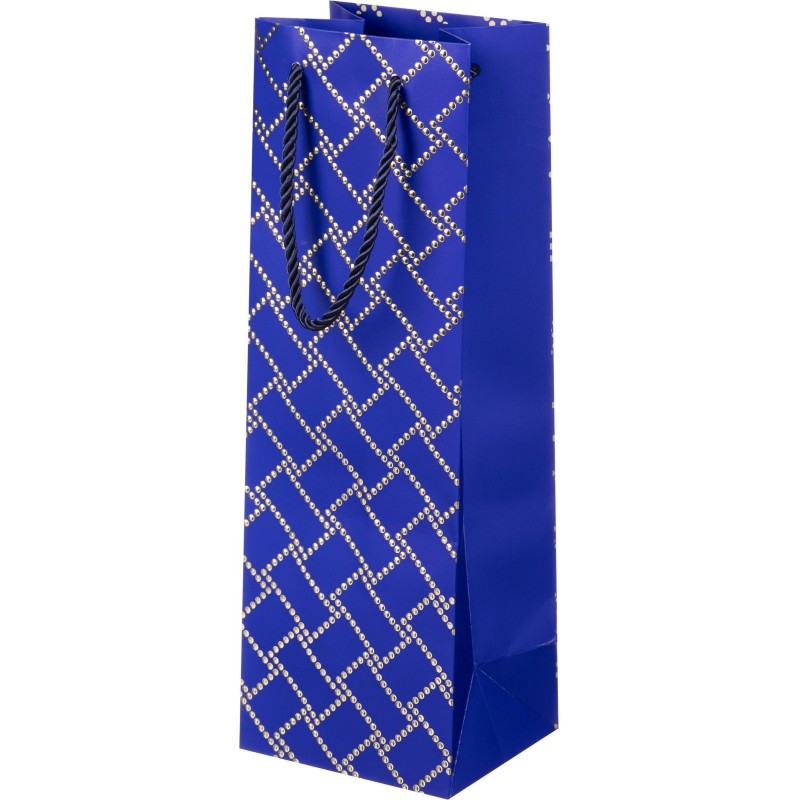 Пакет подарочный с мат.лам.12x35x10см(Bottle)Изысканный,чёрн,210г ППК-4504
