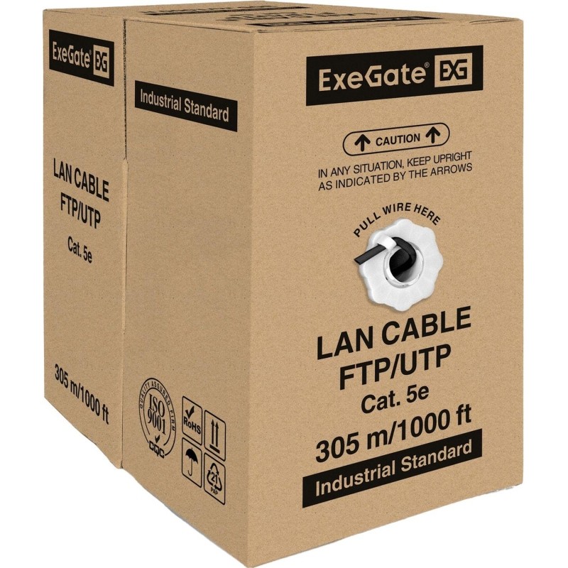Кабель ExeGate UTP4-C5e-CU-S24-OUT-PE-BK-305-FLUKE UTP
