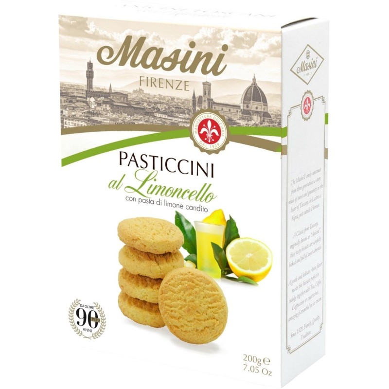 Печенье Masini PASTICCINI LIMONCELLO с лимоном и лимончелло 200г