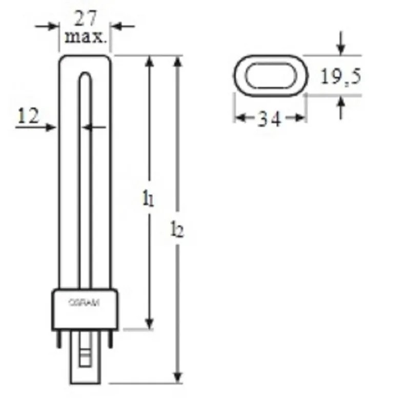 Лампа энергосберегающая DULUX S 11Вт/41-827 цоколь G23