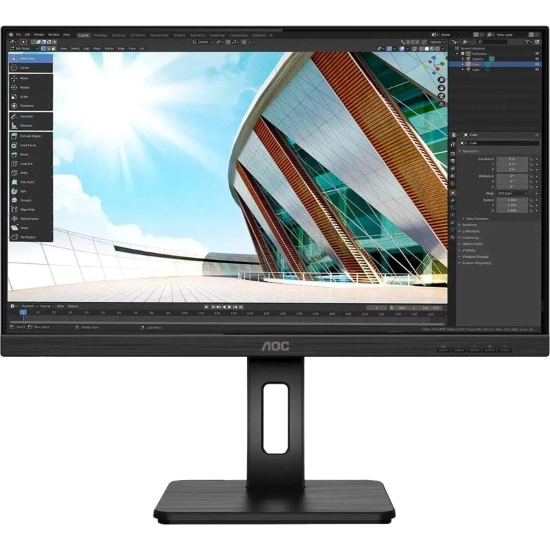 Монитор AOC 24P2Q 23,8, LED, 16:9, IPS, 250cd, 50M:1, 4ms, D-Sub, DVI