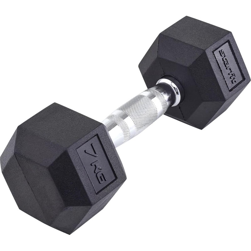 Гантель гексагональная STARFIT DB-301  7 кг,обрезиненная,черный,УТ-00019788