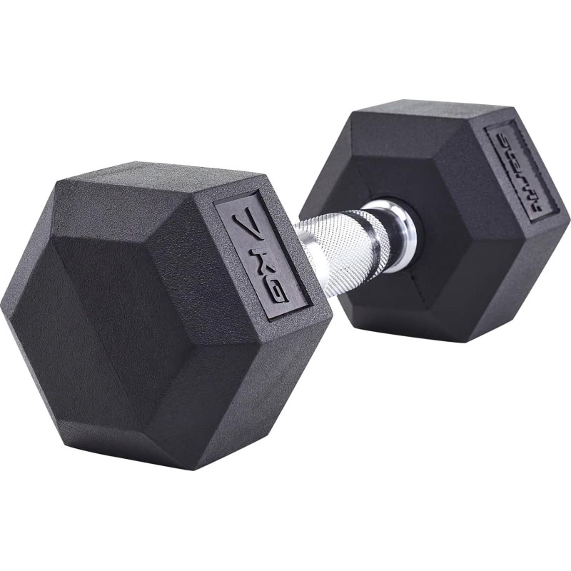 Гантель гексагональная STARFIT DB-301  7 кг,обрезиненная,черный,УТ-00019788