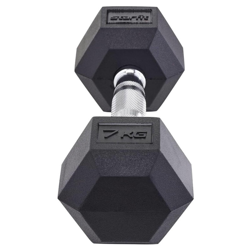 Гантель гексагональная STARFIT DB-301  7 кг,обрезиненная,черный,УТ-00019788