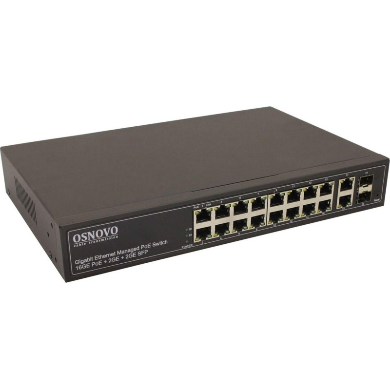 Коммутатор Osnovo SW-8182/L(300W) (L2+) 20x1Гбит/с 2SFP 16PoE 300W упр