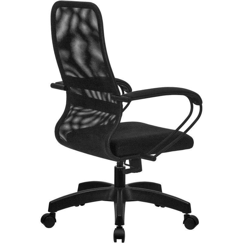 Кресло MT_EChair SU-C-8 сетка/ткань черный подл.130/осн.001
