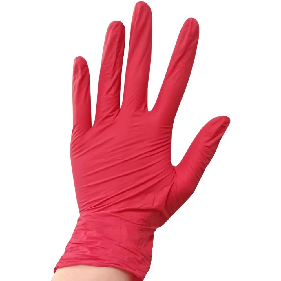 Перчатки нитрил. н/с. н/о, красные MediOk (L) 50п/уп, 4гр