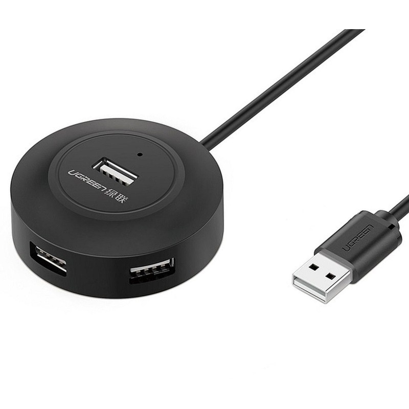 Разветвитель USB UGREEN CR106 (20277) USB 2.0 Hub 4 Ports. Длина 1 м/черный