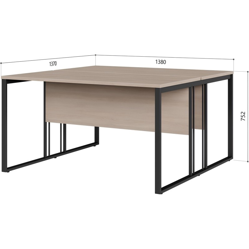 Рабочая станция К-Loft 241S005 2раб.места Ш1380 дуб скандин