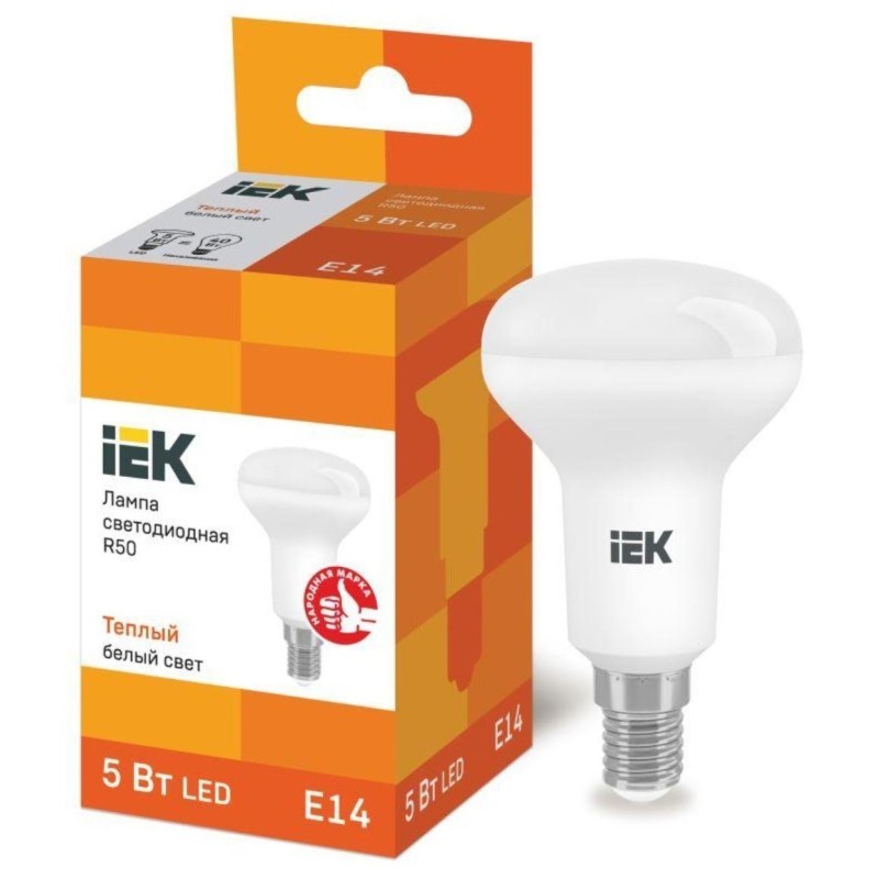 Лампа светодиодная IEK ECO R50 LLE-R50-5-230-30-E14 5Вт 3000К E14