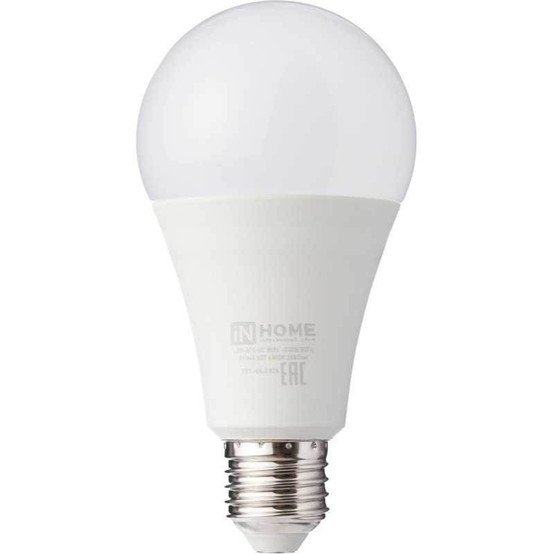 Лампа светодиодная LED-A70-VC 30Вт 230В Е27 6500К 2850Лм IN HOME