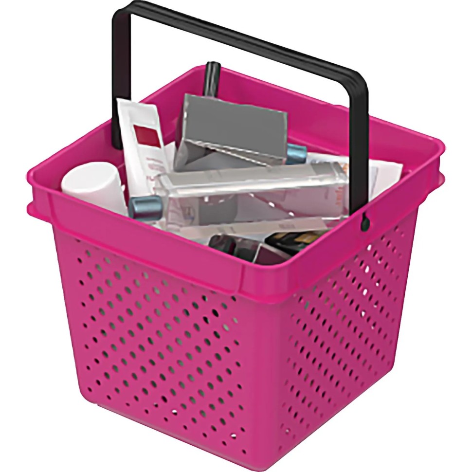 Корзина покупательская EVR_QUADRO плас.с 1 плас.ручк.,10л фуксия,руч.черная