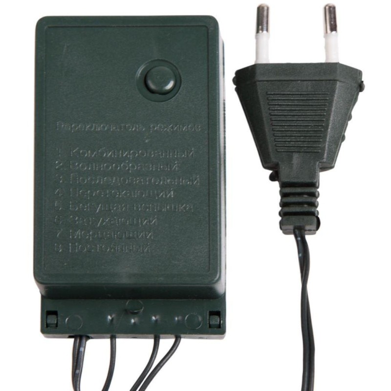 Гирлянда светодиодная Твинкл Лайт 10м, тем-зел ПВХ, 80LED,Теп бел 303-046