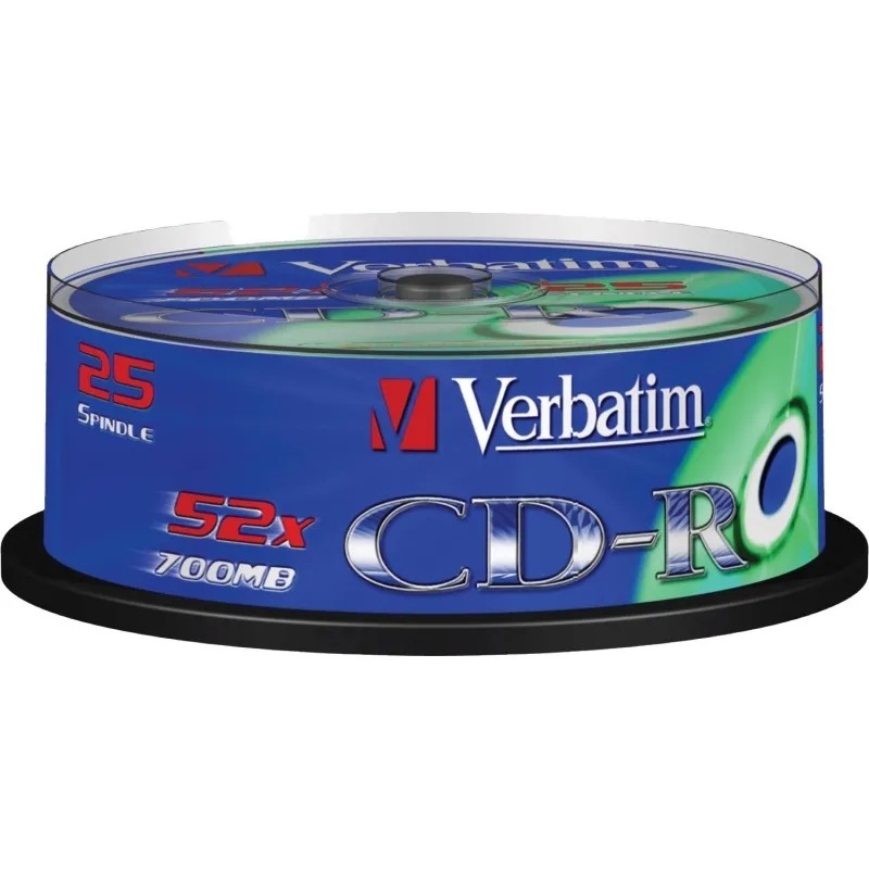 Носители информации CD-R, 52x, Verbatim Extra Protection, Cake/25, 43432