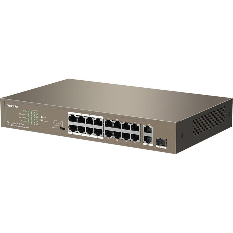 Коммутатор Tenda TEF1118P-16-150W PoE (130W) SFPx1 L2