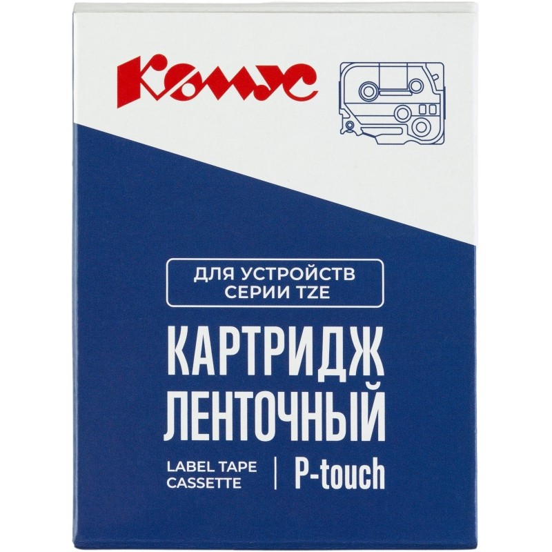 Картридж Комус TZE-155(Brother TZE-155 белый на прозрачном ,24мм/8м)
