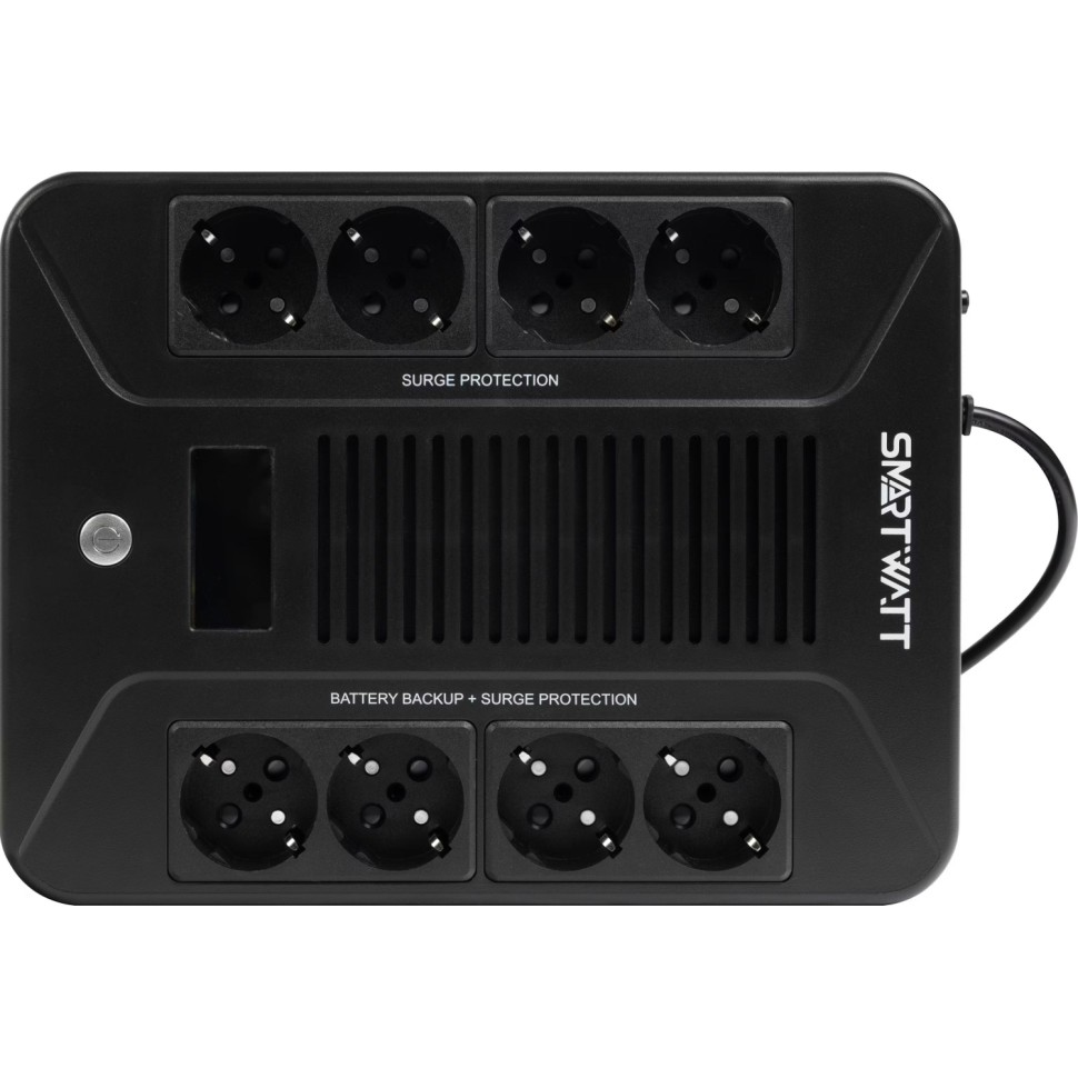 ИБП SMARTWATT UPS SAFE PRO LCD 1000, 1000ВА/600Вт, LCD,8xEURO ИБП SMARTWATT UPS SAFE PRO LCD 1000, 1000ВА/600Вт, LCD,8xEURO