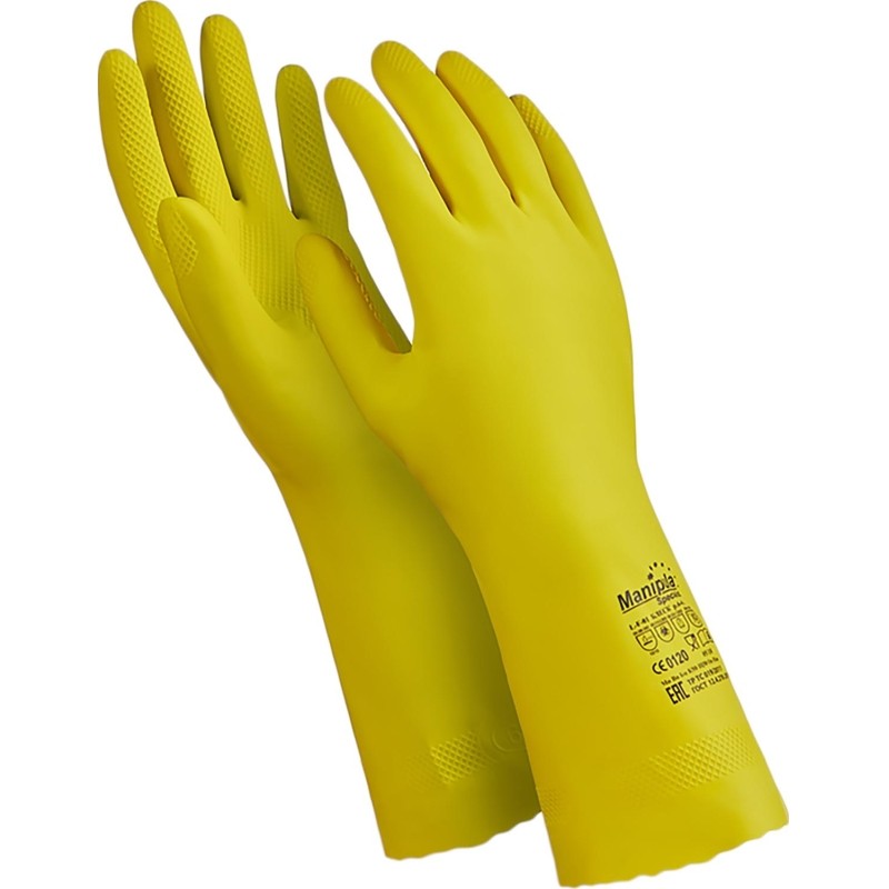 Перчатки защитные латекс Manipula БЛЕСК (L-F-01/CG-941) р.8-8,5 (М),ПС
