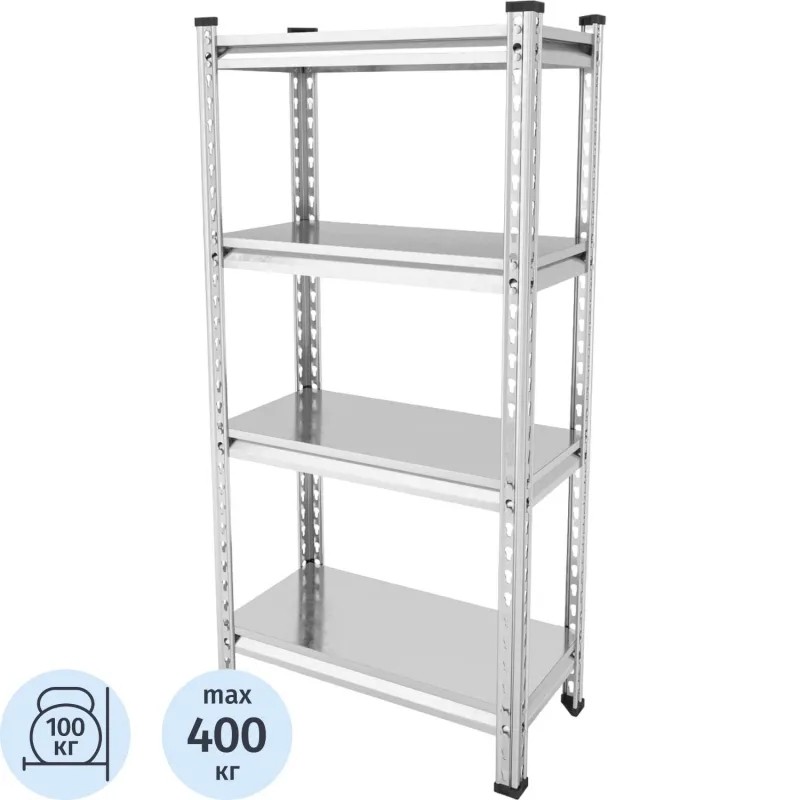 Стеллаж металлический Ульт_Everest Beamy Simple-100-30/60/120-4 Оцинкован