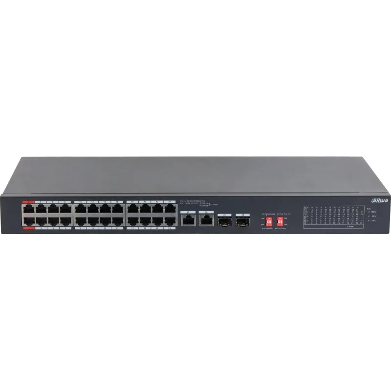 Коммутатор DAHUA DH-S3226-24ET-240,24-порт неупр,РоЕ,24xRJ45, uplink,240Вт