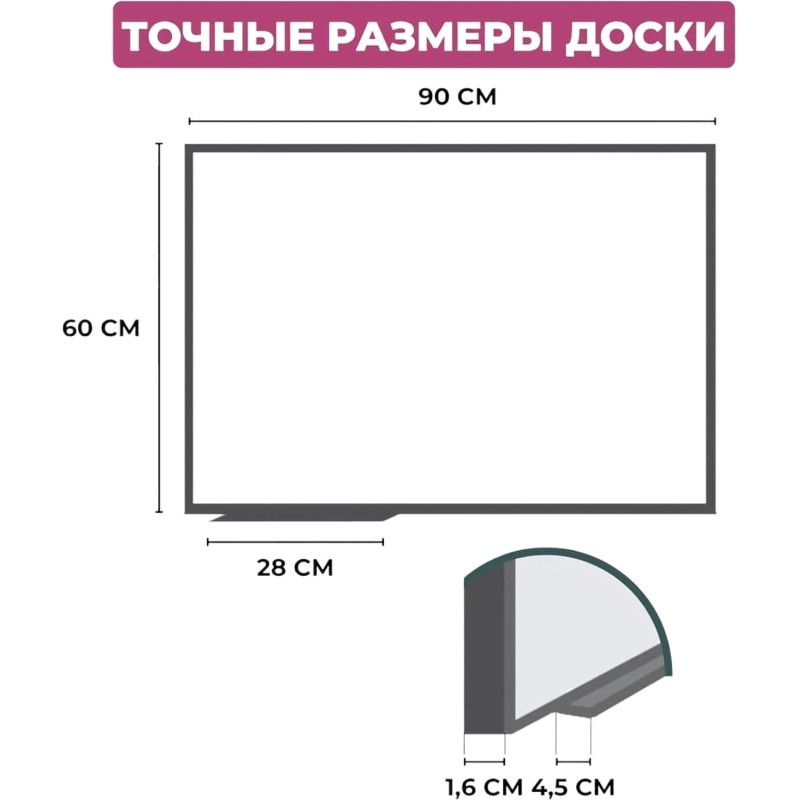 Доска магнитно-маркерная 60х90 Attache Economy лак