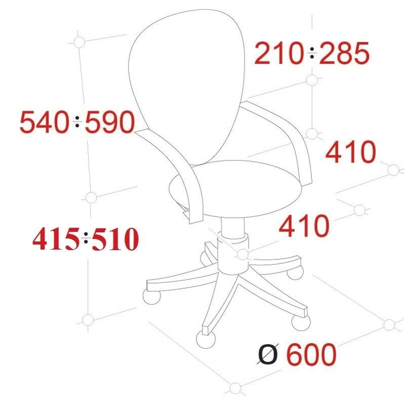 Кресло VT_EChair-318 AL ткань черная, пластик