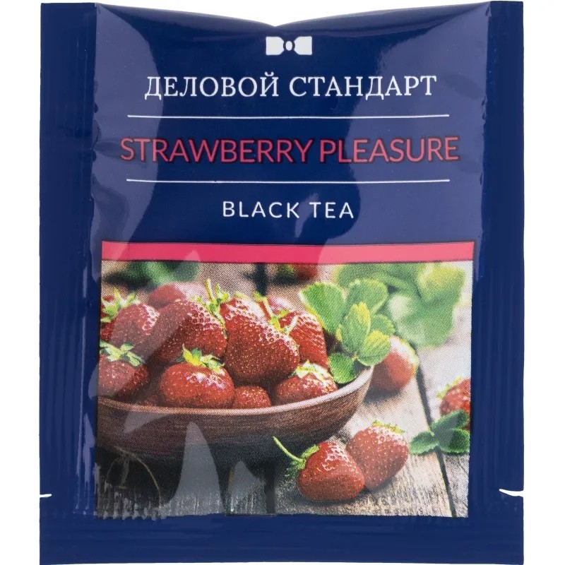 Чай Деловой Стандарт Strawberry pleasure черный с клубникой, 100 пакx2гр