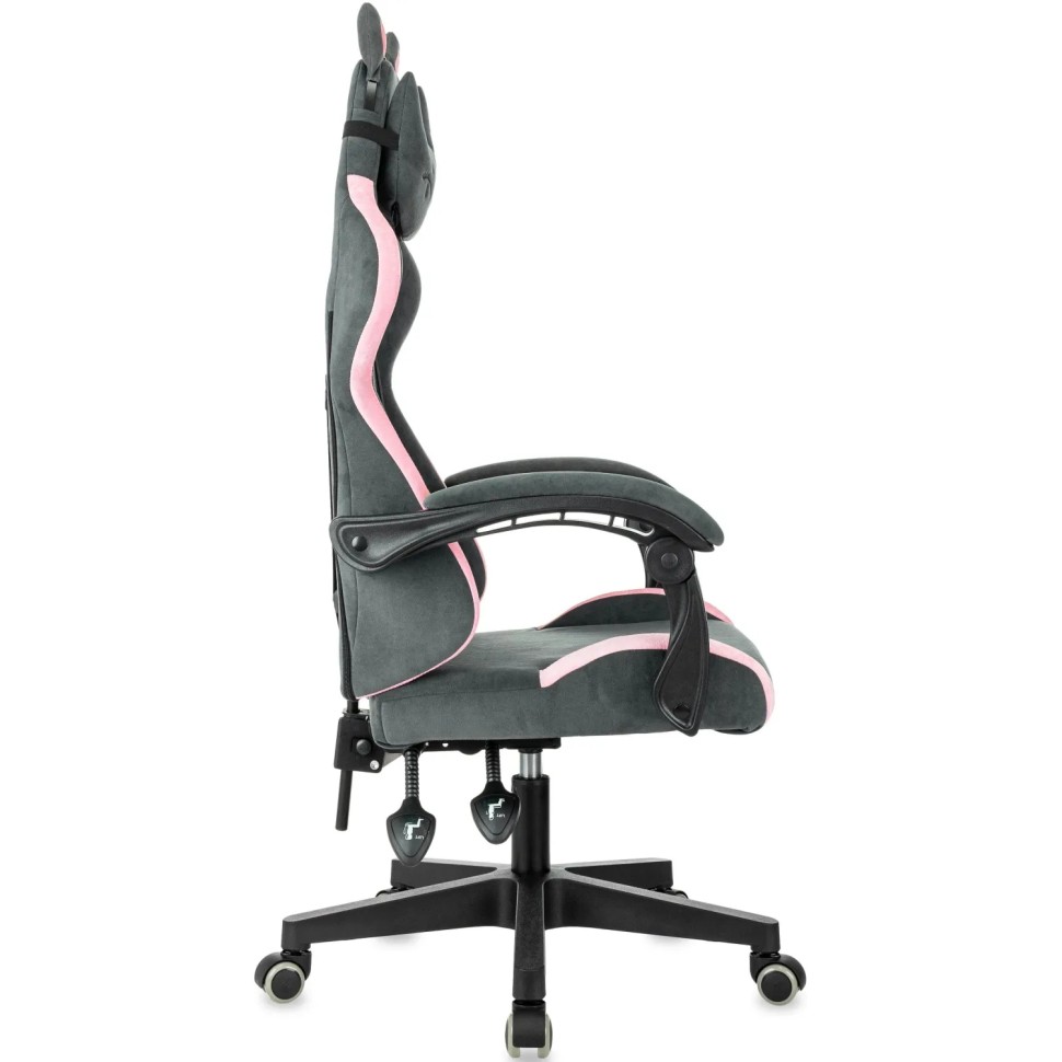 Кресло игровое VB_ Knight Kitty Fabric сер/роз ткань пластик чер