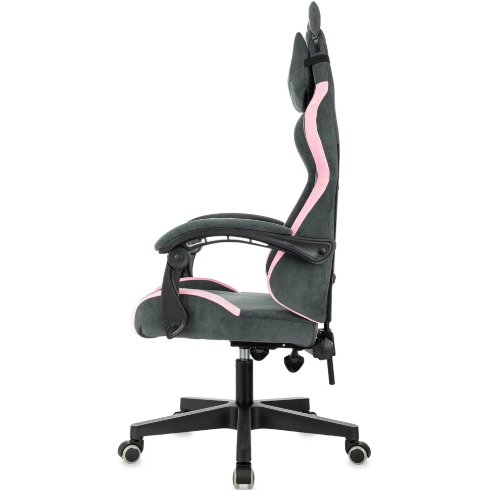 Кресло игровое VB_ Knight Kitty Fabric сер/роз ткань пластик чер