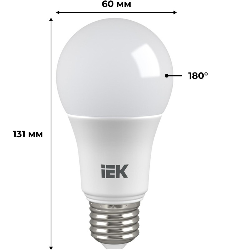 Лампа светодиодная IEK ECO A60 LLE-A60-20-230-40-E27 20Вт 230В 4000К E27