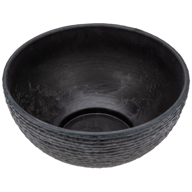 Кашпо -миска с эффектом камня Polistone bowl, 40,5х20см, графит, 72-9655