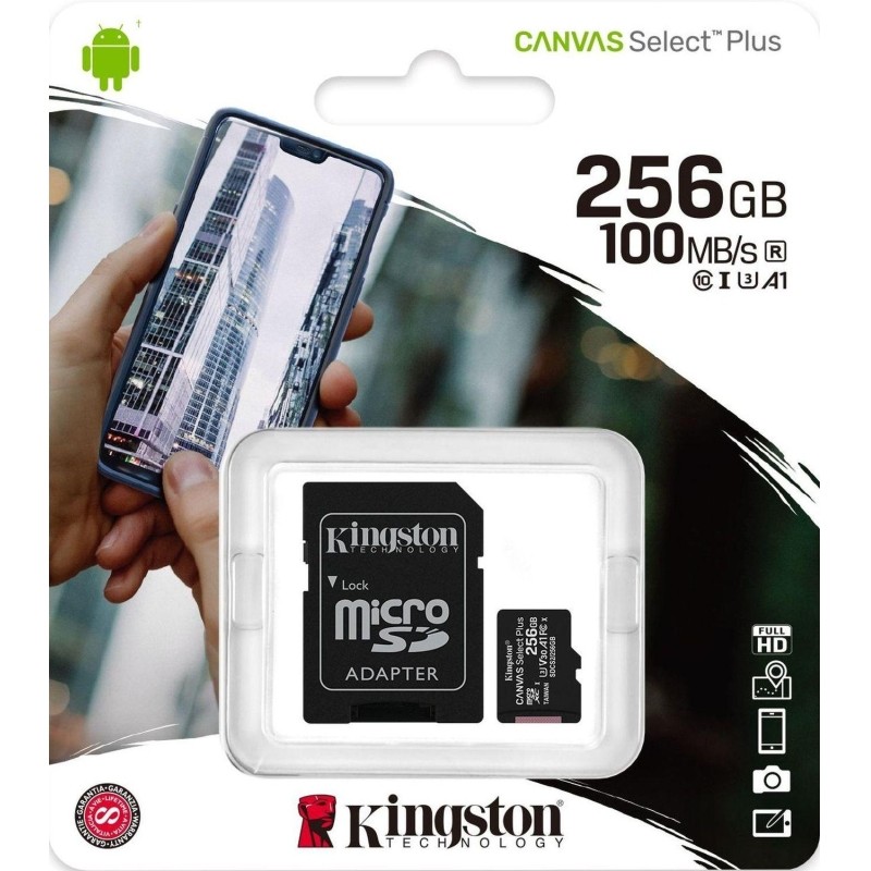 Карта памяти Kingston Canvas Select Plus microSDXC UHS-I +ад, SDCS2/256GB