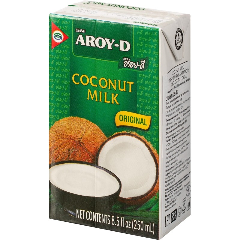 Молоко Кокосовое Aroy-D 70%, жирность 17-19%, 0,25 л