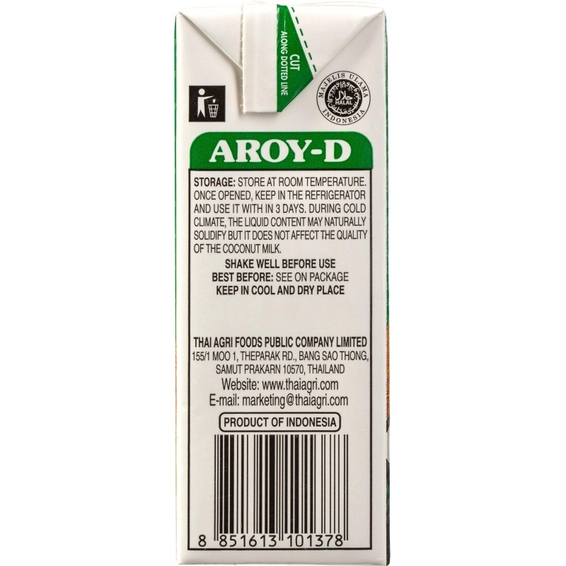 Молоко Кокосовое Aroy-D 70%, жирность 17-19%, 0,25 л