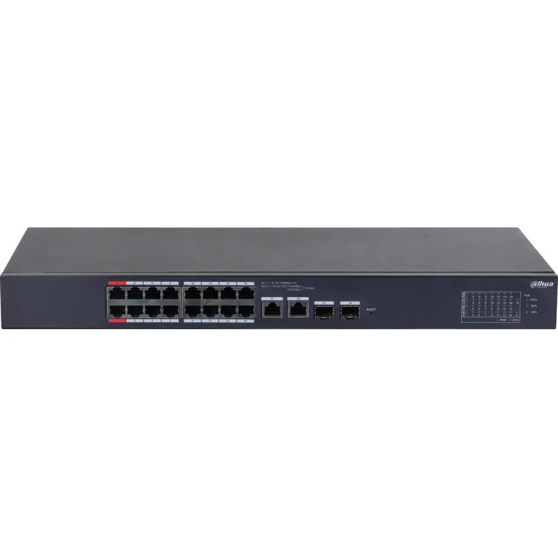 Коммутатор DAHUA DH-CS4218-16ET-240 16-порт,обл упр,RJ45,PoE,uplink,240Вт