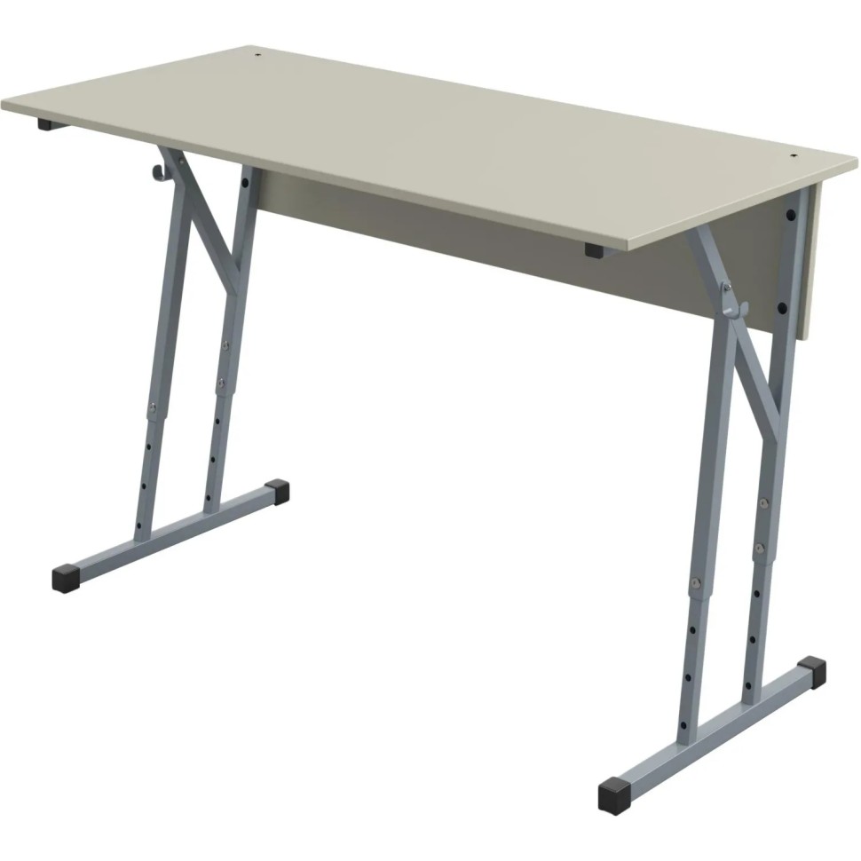 Парта MET_Комус Мебель Стол ученический 2-местный 3-7р.г. серый/серый НОВ