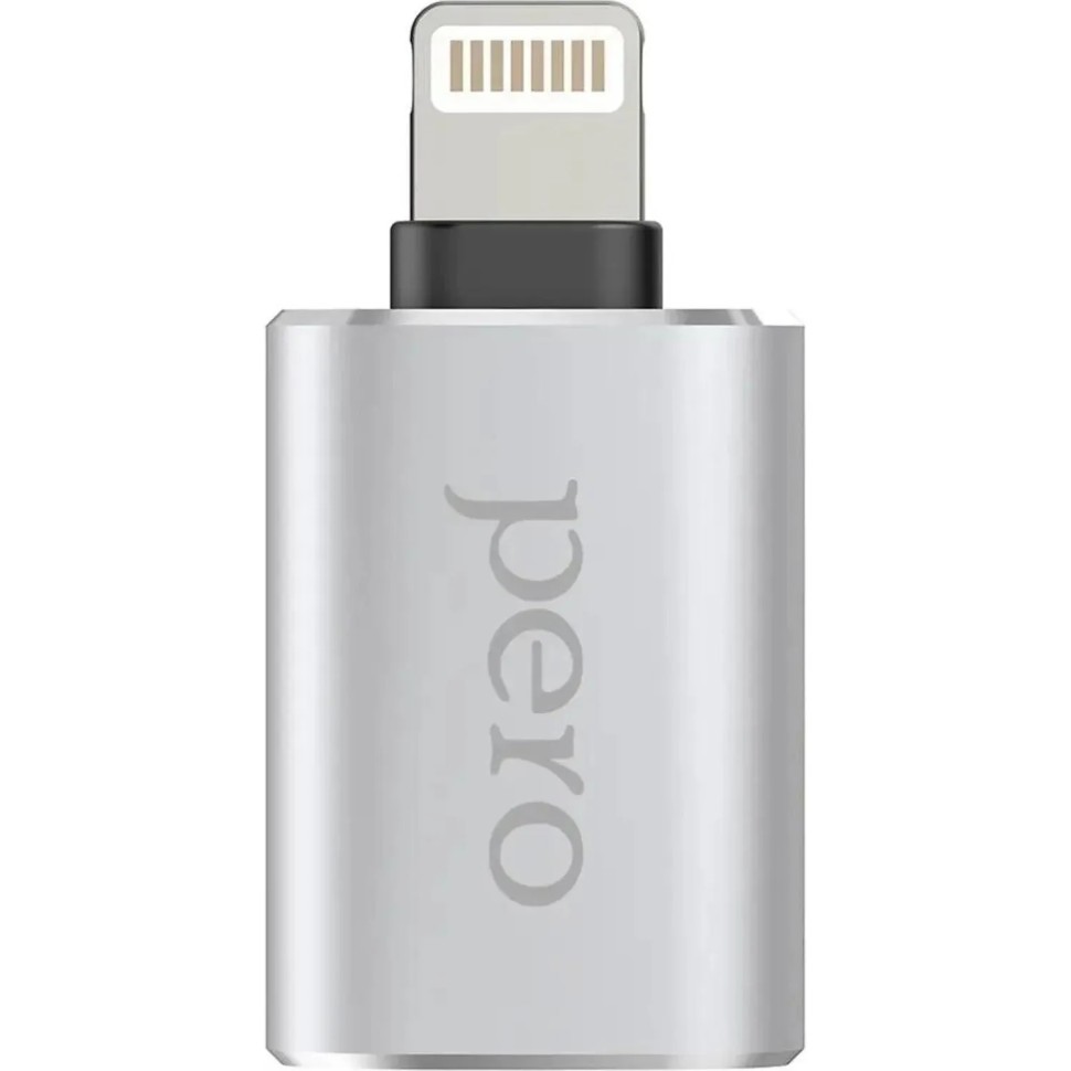 Адаптер PERO AD02 OTG LIGHTNING TO USB 3.0, серебристый Адаптер PERO AD02 OTG LIGHTNING TO USB 3.0, серебристый