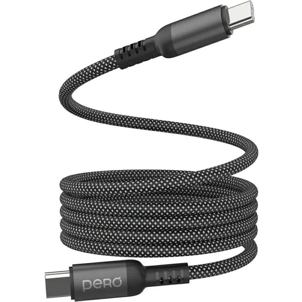 Кабель PERO DC15 ULTIMATE PD Type-C to Type-C, магнитный, 60W, 1.2m, Black Кабель PERO DC15 ULTIMATE PD Type-C to Type-C, магнитный, 60W, 1.2m, Black