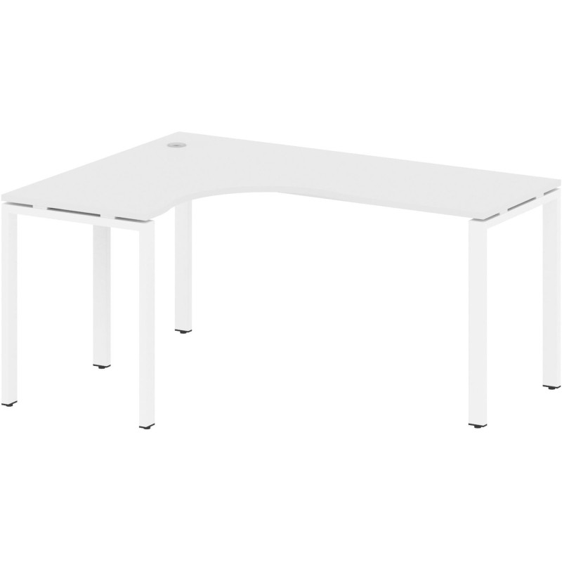 Стол Metal System St эрг лев П-обр. м/к БП.СА-4Л 1600x1200x750 Белый/Белый