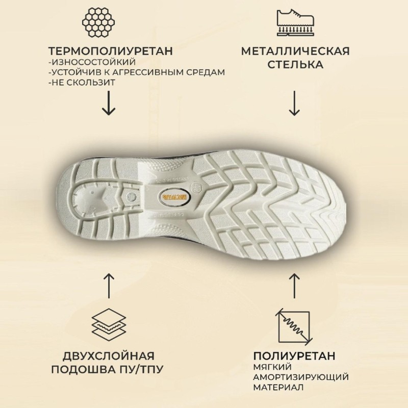 Полуботинки с перфор (сандалии) Мистраль ULTRA ПУ/ТПУ с ПП и АС р.36 SJ4000