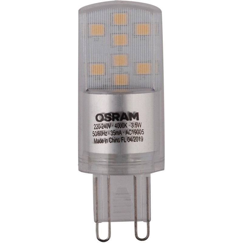 Лампа светодиодная OSRAM LEDSPIN40 CL 3,5W/840 230V G9 FS1 (315853)