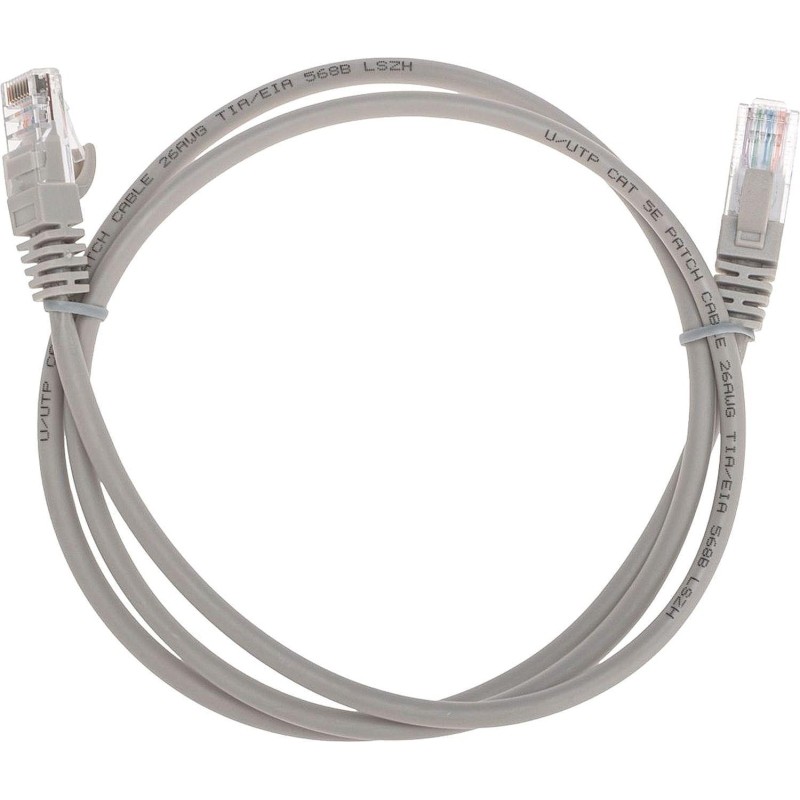 Патч-корд REXANT (02-0100-1) U/UTP, CAT 5e, 26AWG, LSZH, серый, 1м