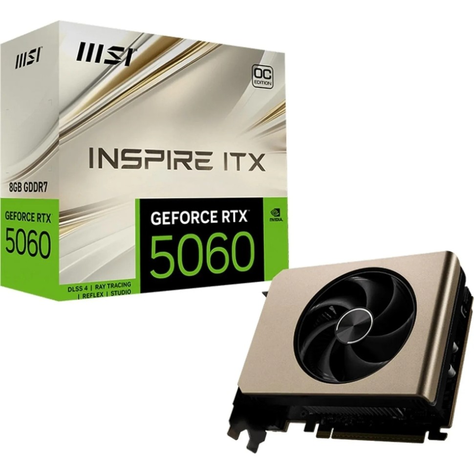 Видеокарта MSI RTX 5060 INSPIRE ITX OC 8GB 3xDP HDMI 1FAN